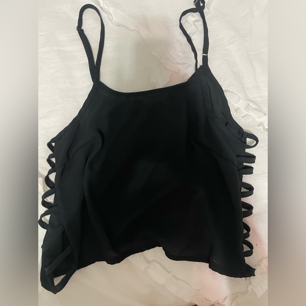 Brandy satin top with open sides